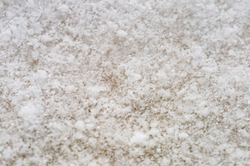 Fresh white snow as background. January 2021.