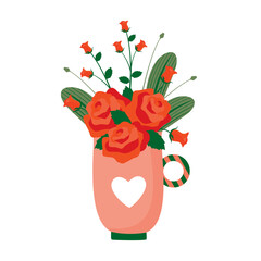 ROSE BOUQUET IN A CUP