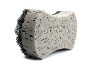 Grey bath sponge isolated on white