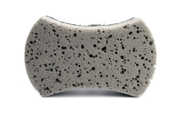 Grey bath sponge isolated on white