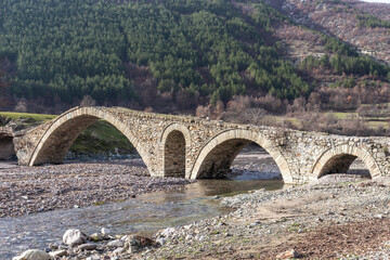 Fototapeta na wymiar Ancient Roman bridge near village of Nenkovo, Bulgaria