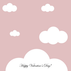 Valentines day card, pink design vector illustration