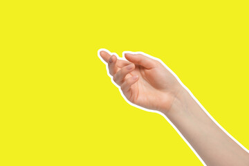 A woman's hand with a palm up.