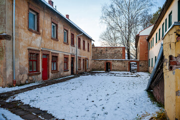 Old, small and cozy streets of the old town of Cesis. Latvia