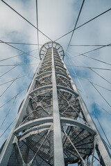 Lookout tower Brno from below. View from viewpoint Brno Holedna. Jundrov viewpoint. Steel...