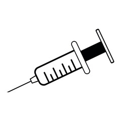 Black and white syringe vector coronavirus