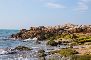the coastline and the beach by the Gulf of Thailand Asia