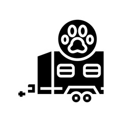 animal transportation trailer glyph icon vector. animal transportation trailer sign. isolated contour symbol black illustration
