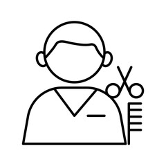 profession worker barber avatar line style icon