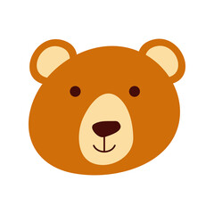cute bear little animal head character