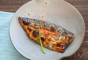 焼いた鯖明太子