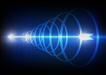 Vector : Abstract arrow and archery target on blue background