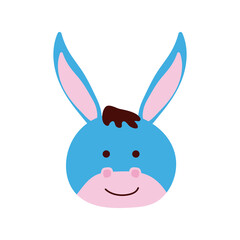 cute donkey little animal head character