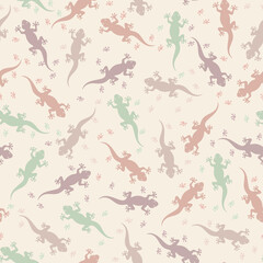 Fototapeta premium Seamless repeating pattern of lizzards
