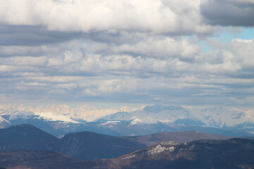 Chaine des Alpes vue du mont Ventoux