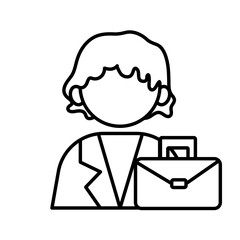 profession businesswoman worker avatar line style icon
