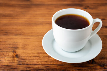 Fresh cafe for morning breakfast refresh caffeine white cup roasted organic coffee bean farm in vintage wood grinder classic metal coffee pot for black espresso and cream milk cappuccino latte