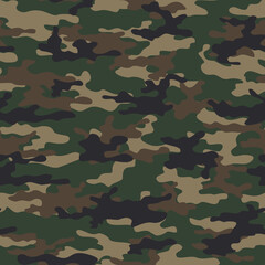 Fototapeta premium Dark green vector pattern camouflage classic texture