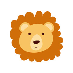 Obraz na płótnie Canvas cute lion little animal head character