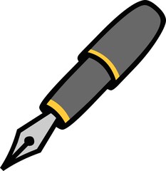 Vector emoticon illustration of a pen