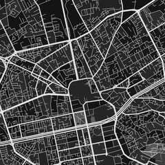 Tirana, Albania dark vector art map