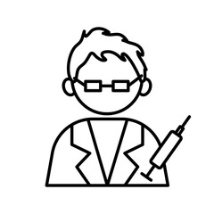 profession doctor worker avatar line style icon