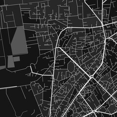 Shkoder, Albania dark vector art map