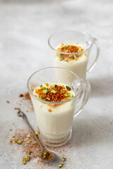Sahlab drink is a Middle Eastern sweet milk pudding