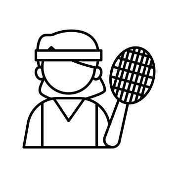 tennis player profession worker avatar line style icon