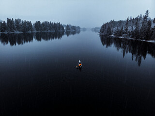 Canoeing in the lake