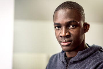 Obraz premium Portrait of young Afro-American man indoors 