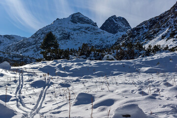 Winter landscape of Malyovitsa peak, Rila Mountain, Bulgaria