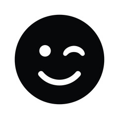 smiling face wink positive people emotion vector image