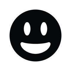 Simple emoticon emoji smile laugh face icon vector