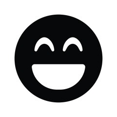 Smile beam Icon face in black