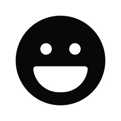 Simple emoticon emoji smile laugh face icon vector