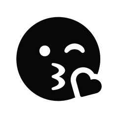 Kiss wink heart Vector Icon
