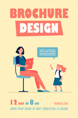 Schoolgirl talking to her mom