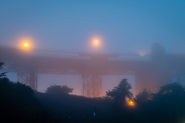 Blue hour from Fort Point in San Francisco, California.