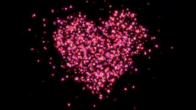 wedding hearts shape valentines day animation