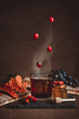 still life with red wine