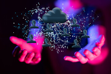 data Internet infrastructure concept. Abstract technology background. 3D rendering.