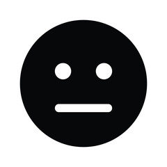 Meh face emoticon vector icon