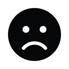 Emoji frown face in flat design icon