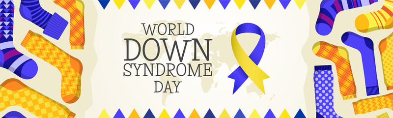 Flat World Down Syndrome Day Banner