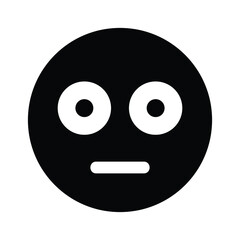 Fototapeta premium Flushed Face Emoji Vector Icon