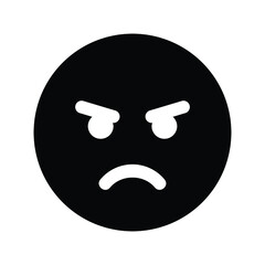 Angry cartoon face emoji people emotion icon vector 