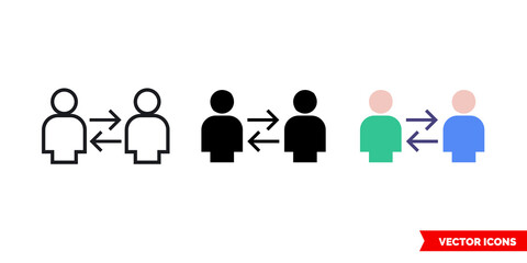 Deal icon of 3 types color, black and white, outline. Isolated vector sign symbol.
