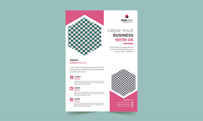 MODERN FLAT AND ELEGANT BUSINESS CORPORATE FLYER DESIGN VECTOR TEMPLATE