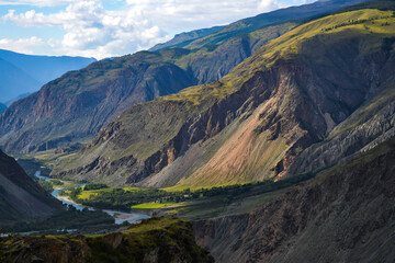 Breathtaking view to Chulishman river valley captured from Katu-Yarik pass.